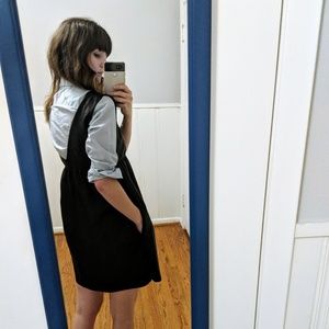 Zara leather pinafore or overall dress